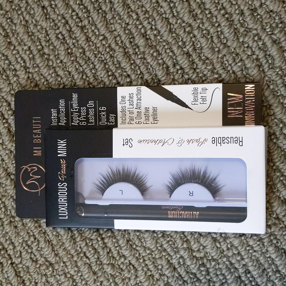 Mi Beauti Attraction Fixative Set - Black Liner/Pretti lashes